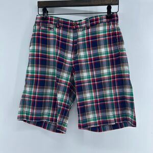 Vintage Polo Ralph Lauren Plaid Shorts Boys 16 Youth Cotton Bottoms Classic Red